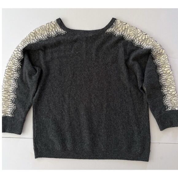 J CREW Lace-Trimmed Gray Sweater - Picture 6 of 6